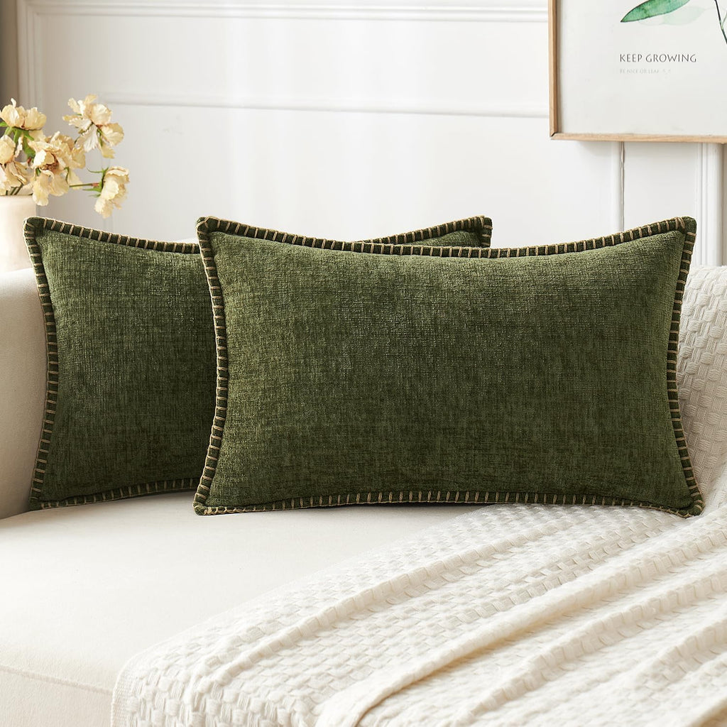 MIULEE Fall Decorative Couch Throw Pillow Covers 18x18 Inch Burnt Orange