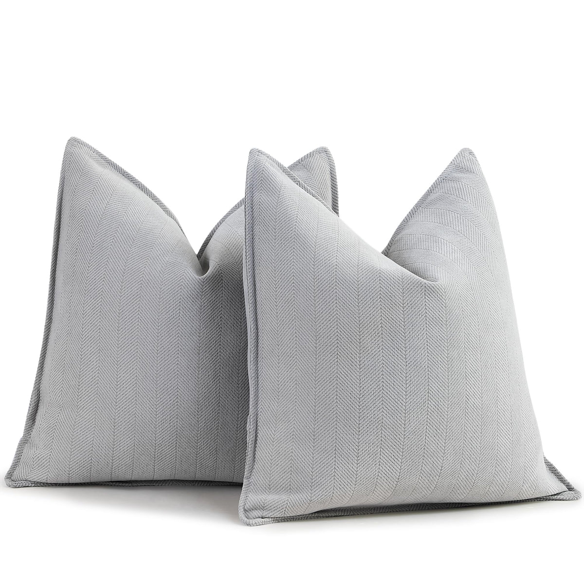 ZWJD Beige Pillow Covers 20x20 Set of 2 Chenille Throw Pillow Covers with Elegant Design Soft and Luxurious Decorative Throw Pillows for Couch, Bed, and Home Decor