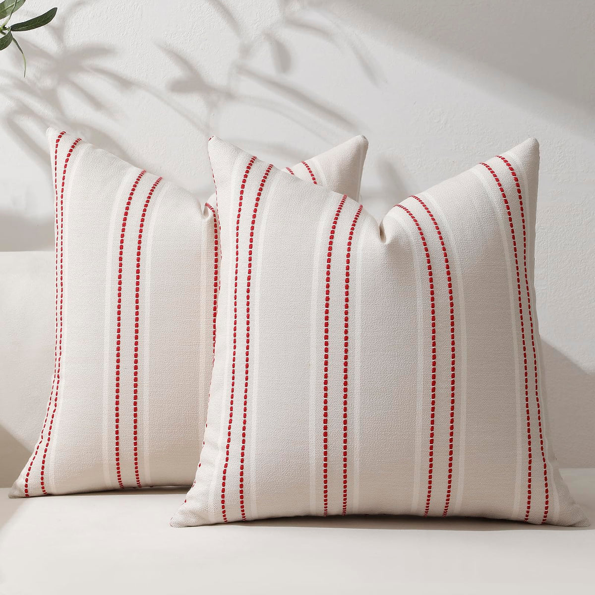 Hckot Decorative Throw Pillow Covers 20x20 Set of 2 Striped Pillow Covers