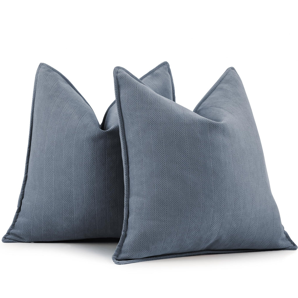 ZWJD Beige Pillow Covers 20x20 Set of 2 Chenille Throw Pillow Covers with Elegant Design Soft and Luxurious Decorative Throw Pillows for Couch, Bed, and Home Decor