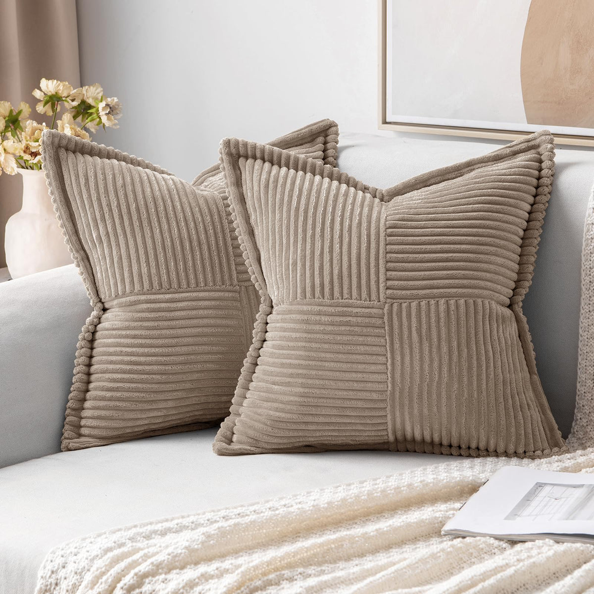 MIULEE Fall Rust Decorative Throw Pillow Covers for Couch 18x18 Inch