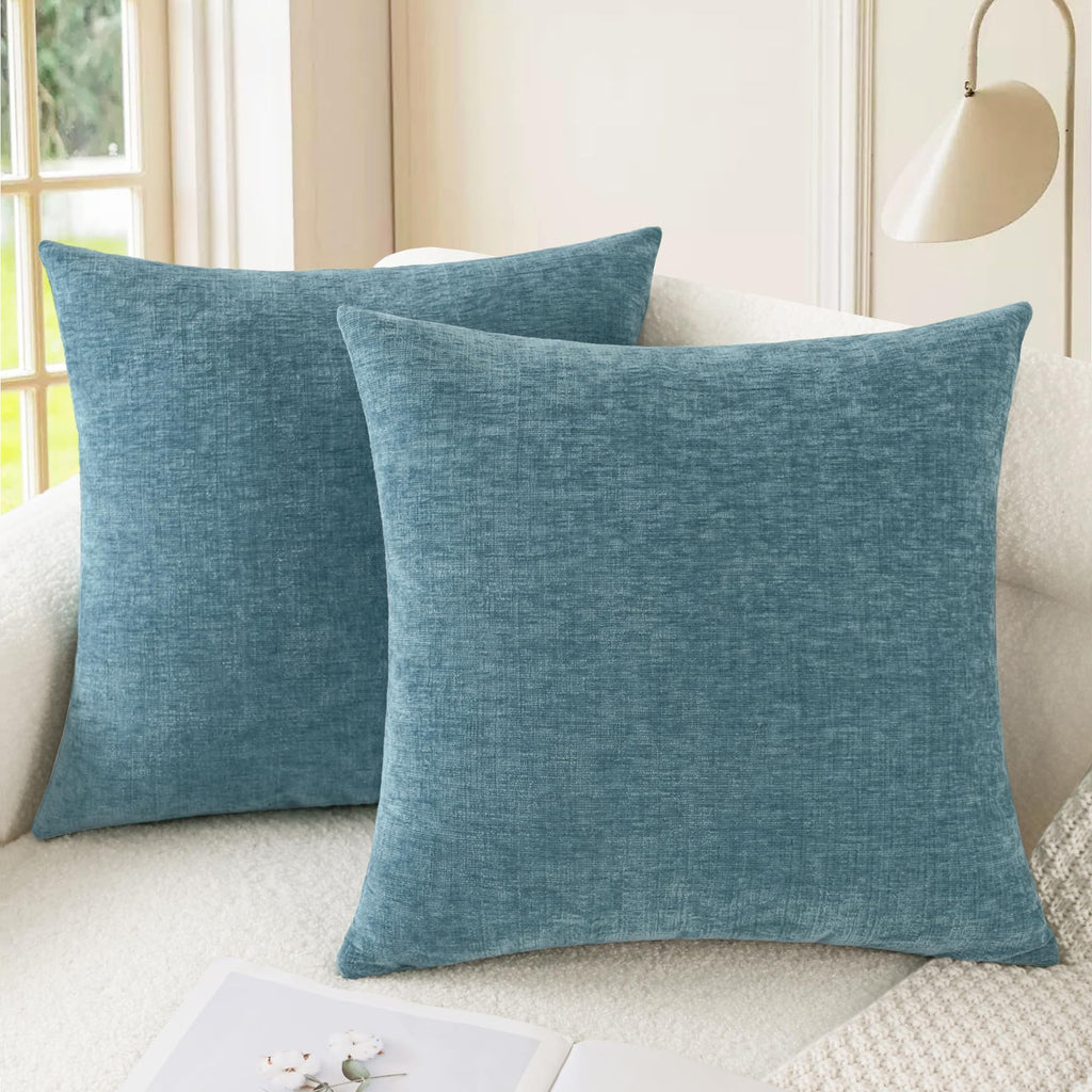 CaliTime Decorative Couch Throw Pillow Covers 18 X 18 Inches Medium Grey