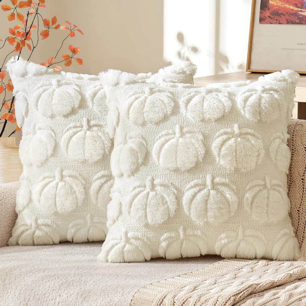 MIULEE Fall Pillow Covers Pumpkin Fall Decor 18x18 Dark Rust