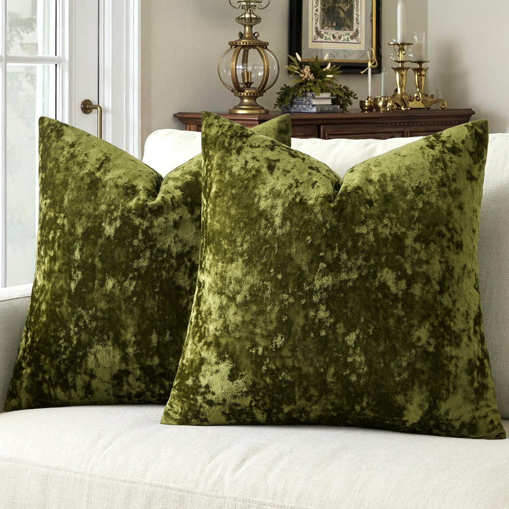 MIULEE Fall Velvet Throw Pillow Covers Burnt Orange 18x18 inch Set of 2