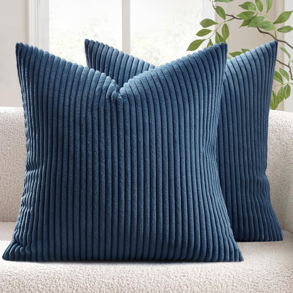 MIULEE Fall Decorative Corduroy Throw Pillow Covers Set of 2 20x20 Orange