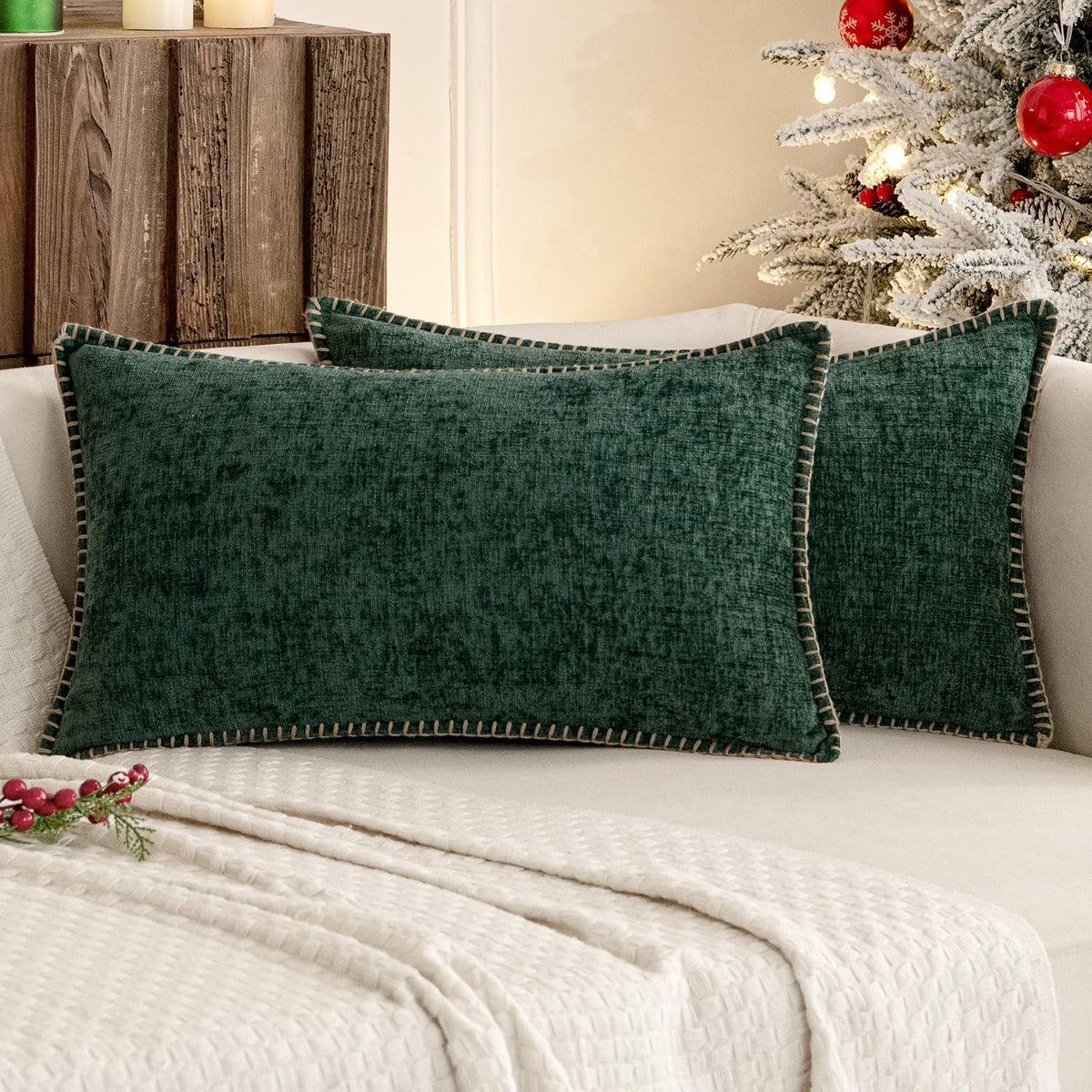 MIULEE Fall Decorative Couch Throw Pillow Covers 18x18 Inch Burnt Orange