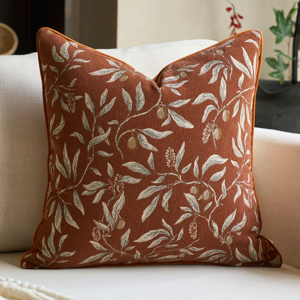 Alerfa Green Floral Throw Pillow Cover 12 x 20 Inch Rectange Luxury Decorative Lumbar Pillow Cover for Couch Living Room Bedroom
