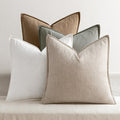 MIULEE Neutral Boho Linen Decorative Pillow Covers 18x18 Inch Pack of 4