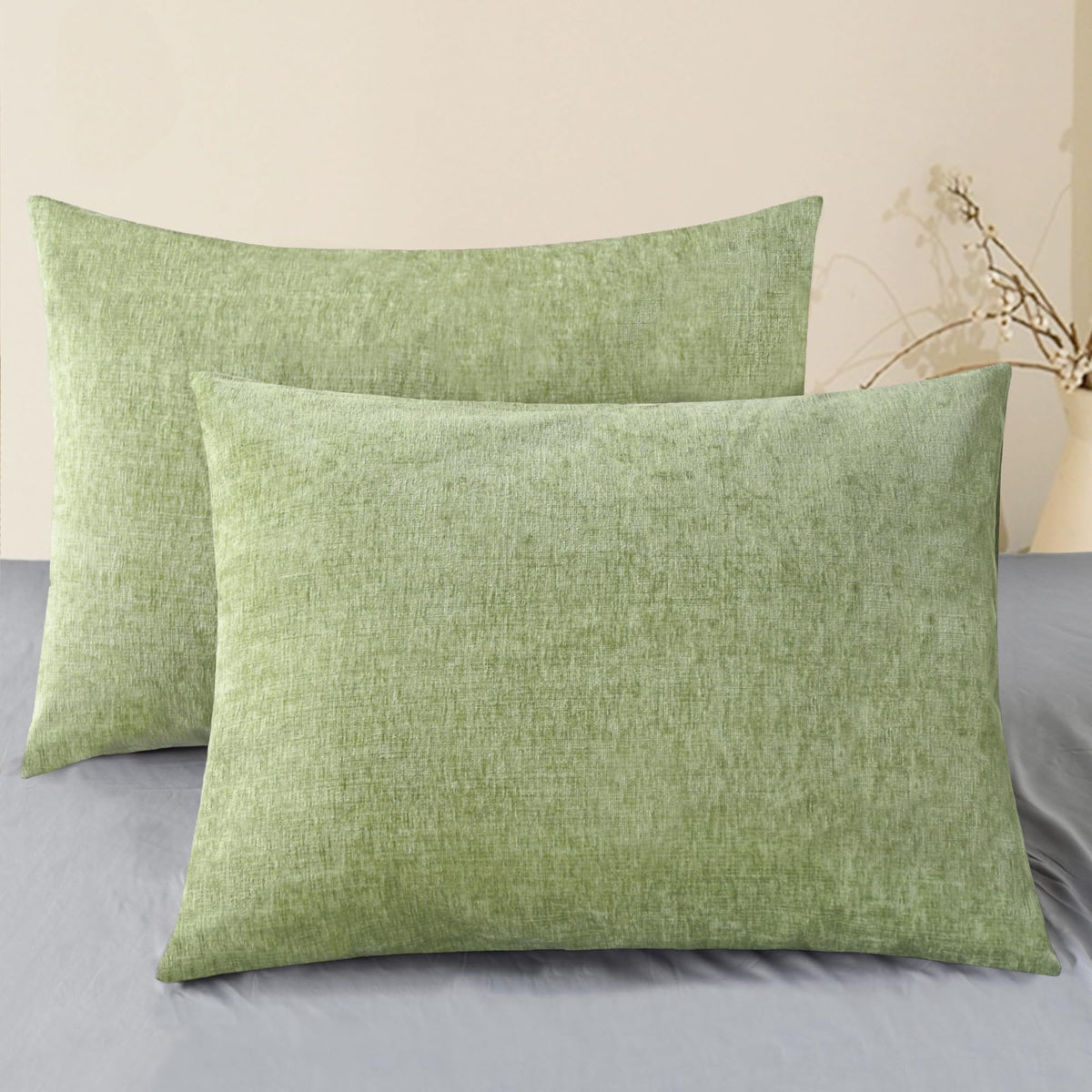 CaliTime Decorative Couch Throw Pillow Covers 18 X 18 Inches Medium Grey