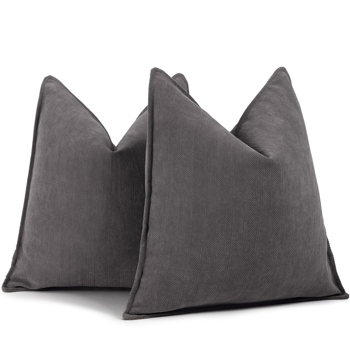 ZWJD Beige Pillow Covers 20x20 Set of 2 Chenille Throw Pillow Covers with Elegant Design Soft and Luxurious Decorative Throw Pillows for Couch, Bed, and Home Decor