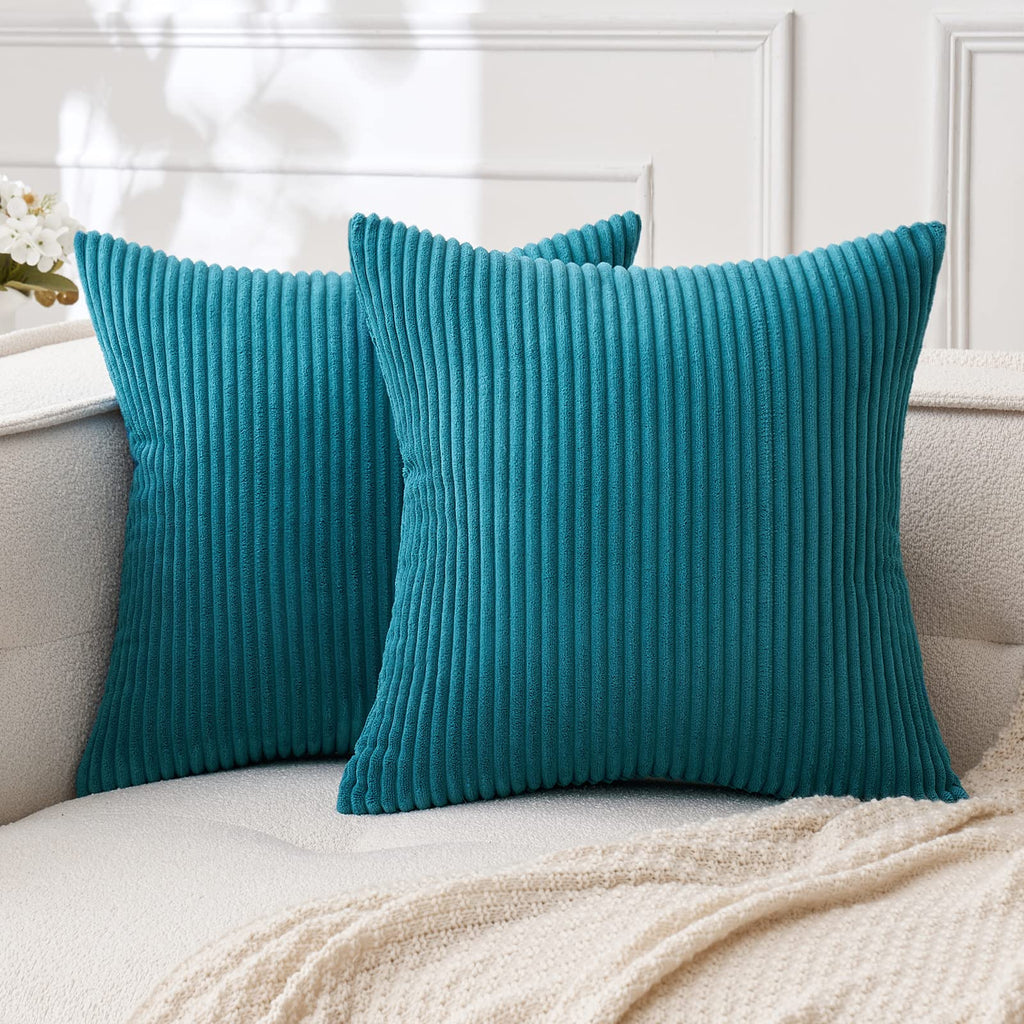 MIULEE Fall Decorative Corduroy Throw Pillow Covers Set of 2 20x20 Orange