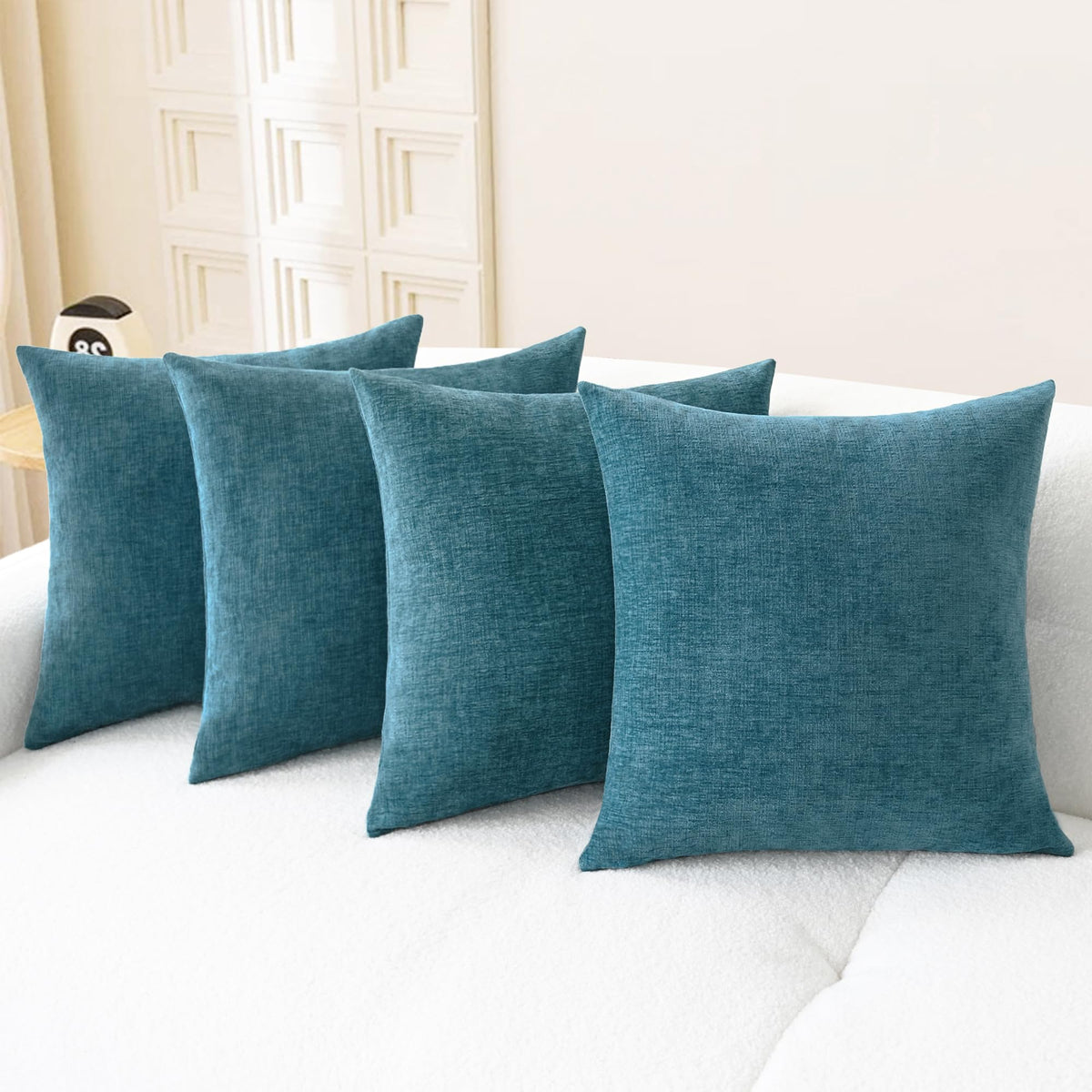 CaliTime Decorative Couch Throw Pillow Covers 18 X 18 Inches Medium Grey