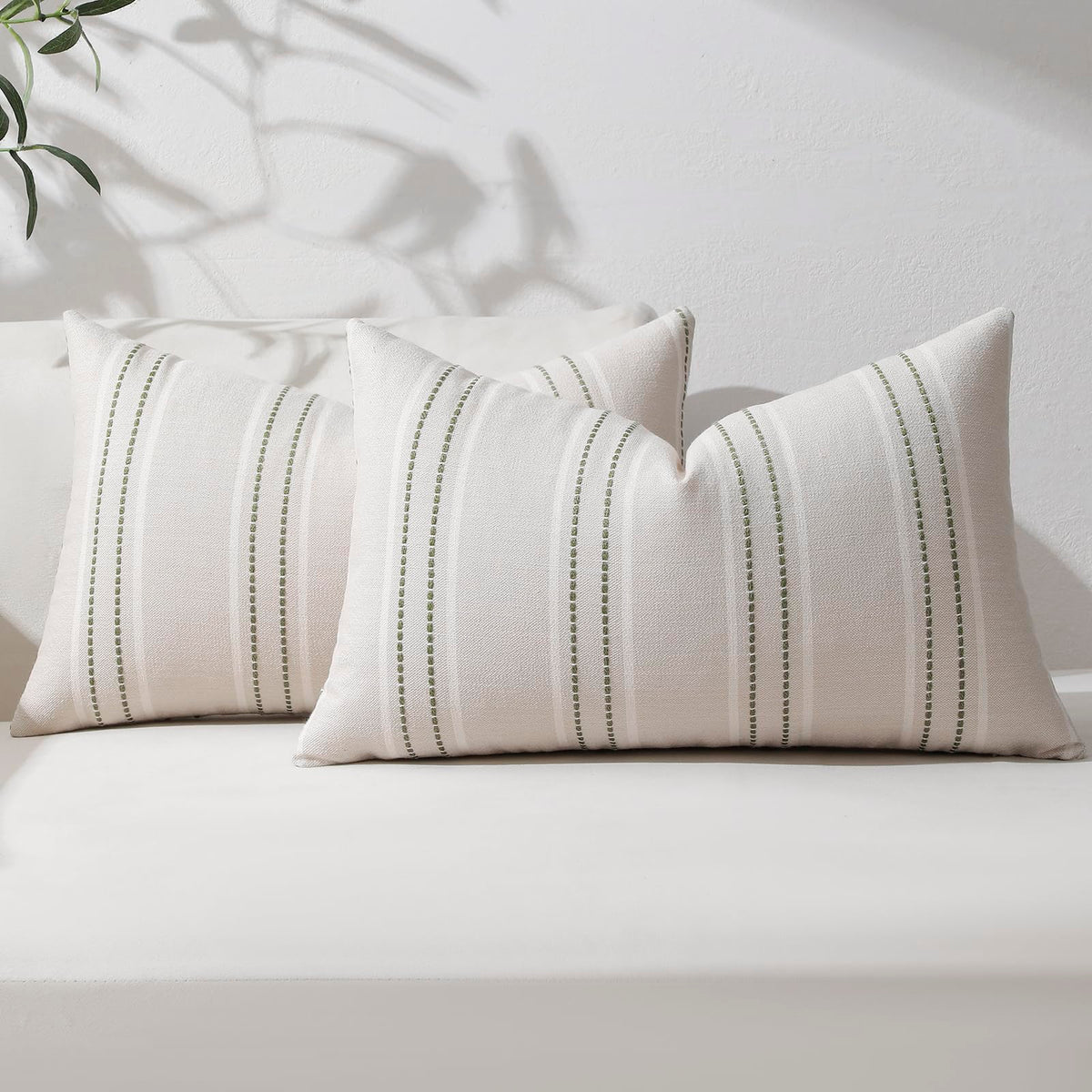Hckot Decorative Throw Pillow Covers 20x20 Set of 2 Striped Pillow Covers
