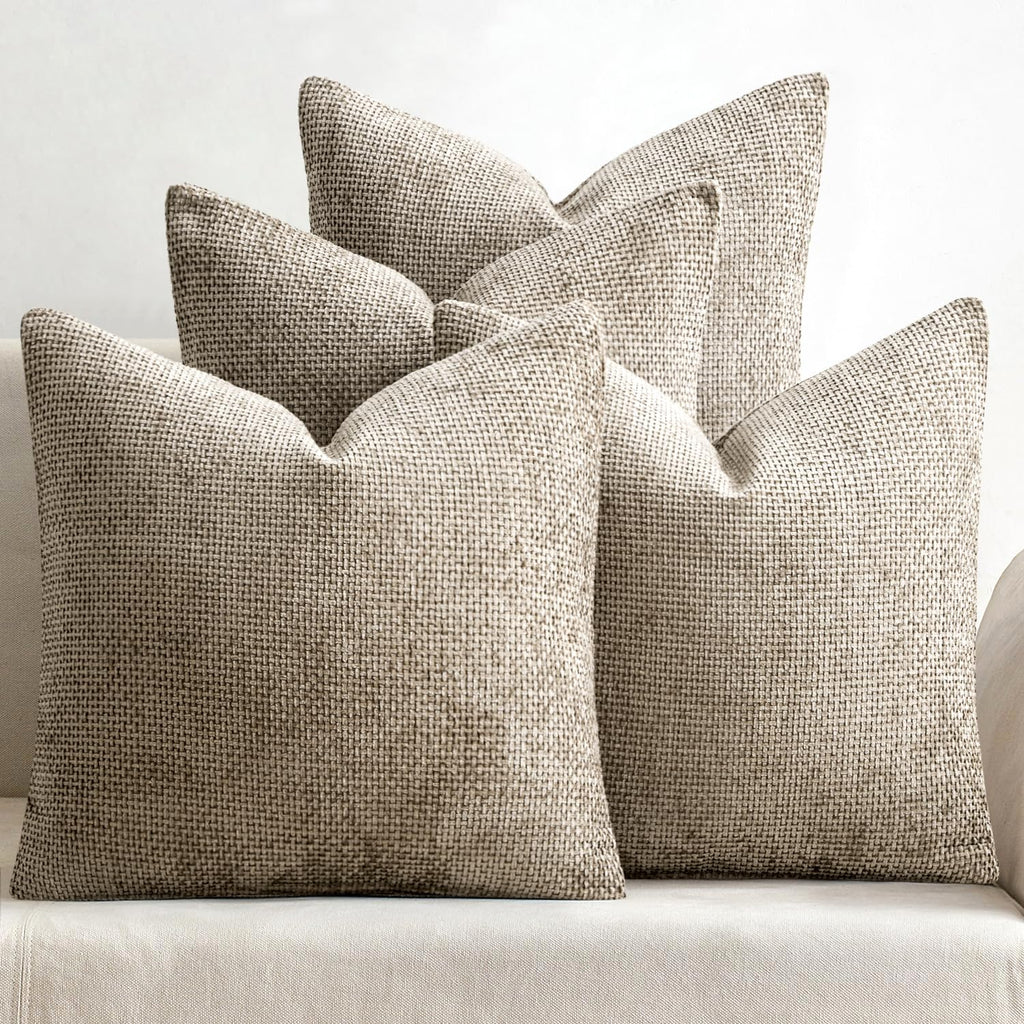 MIULEE Soft Decorative Chenille Pillow Covers Blue Series 18x18 Pack of 4