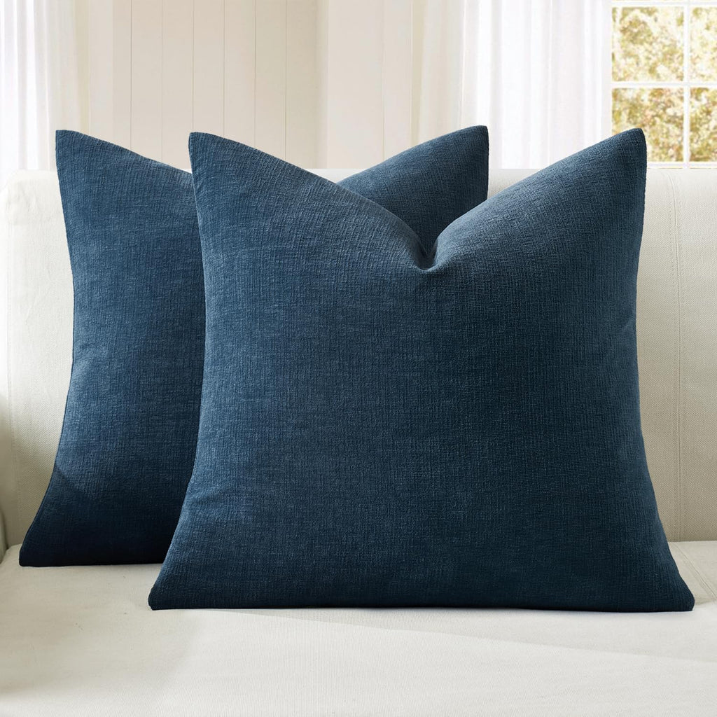 MIULEE Olive Green Chenille Couch Throw Pillow Covers, 18x18