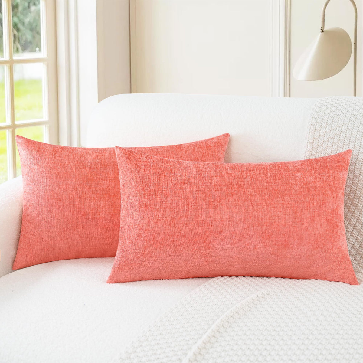 CaliTime Decorative Couch Throw Pillow Covers 18 X 18 Inches Medium Grey