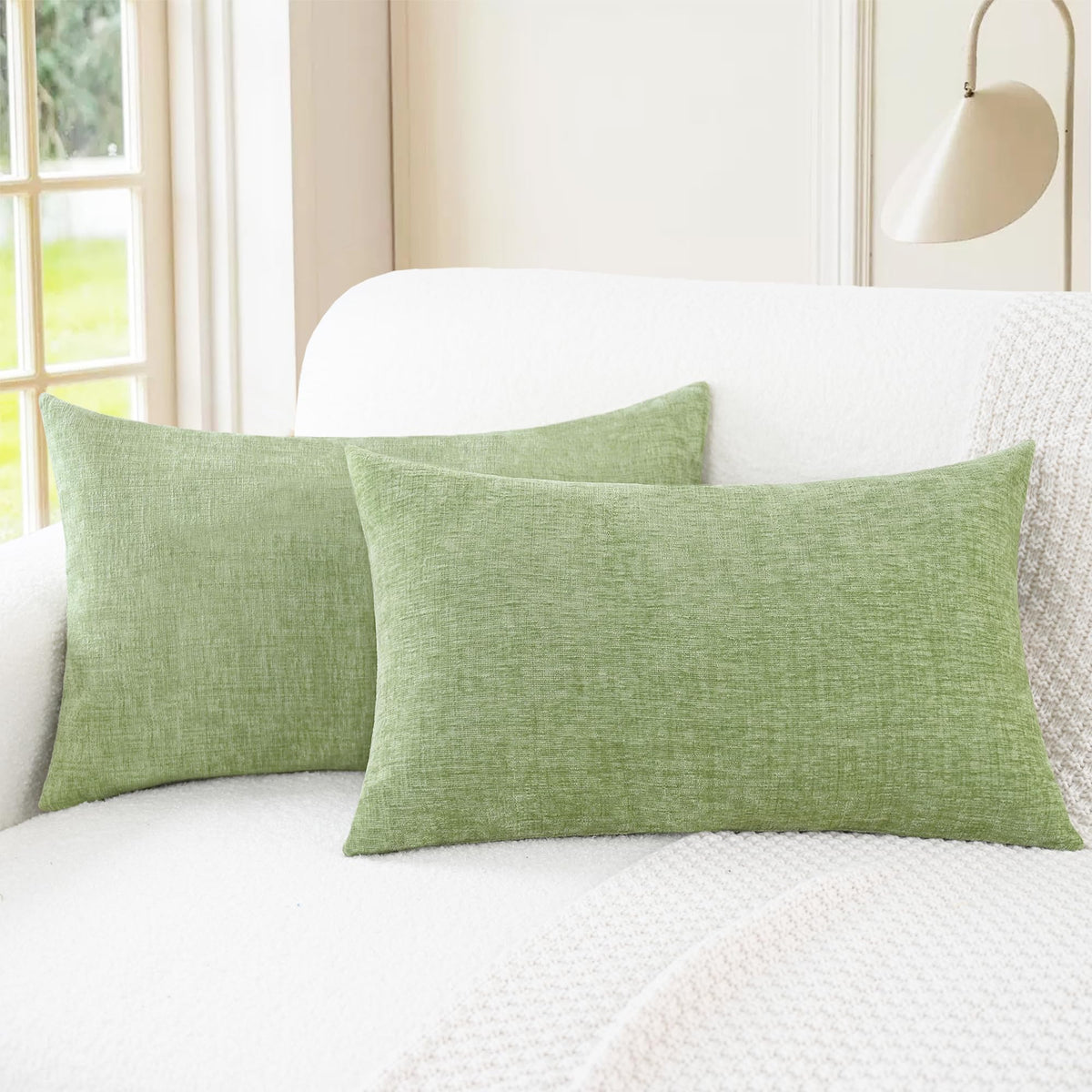 CaliTime Decorative Couch Throw Pillow Covers 18 X 18 Inches Medium Grey
