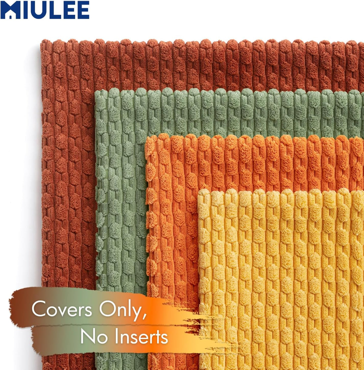MIULEE Fall Burnt Orange Decorative Throw Pillow Covers 18x18 Set of 4