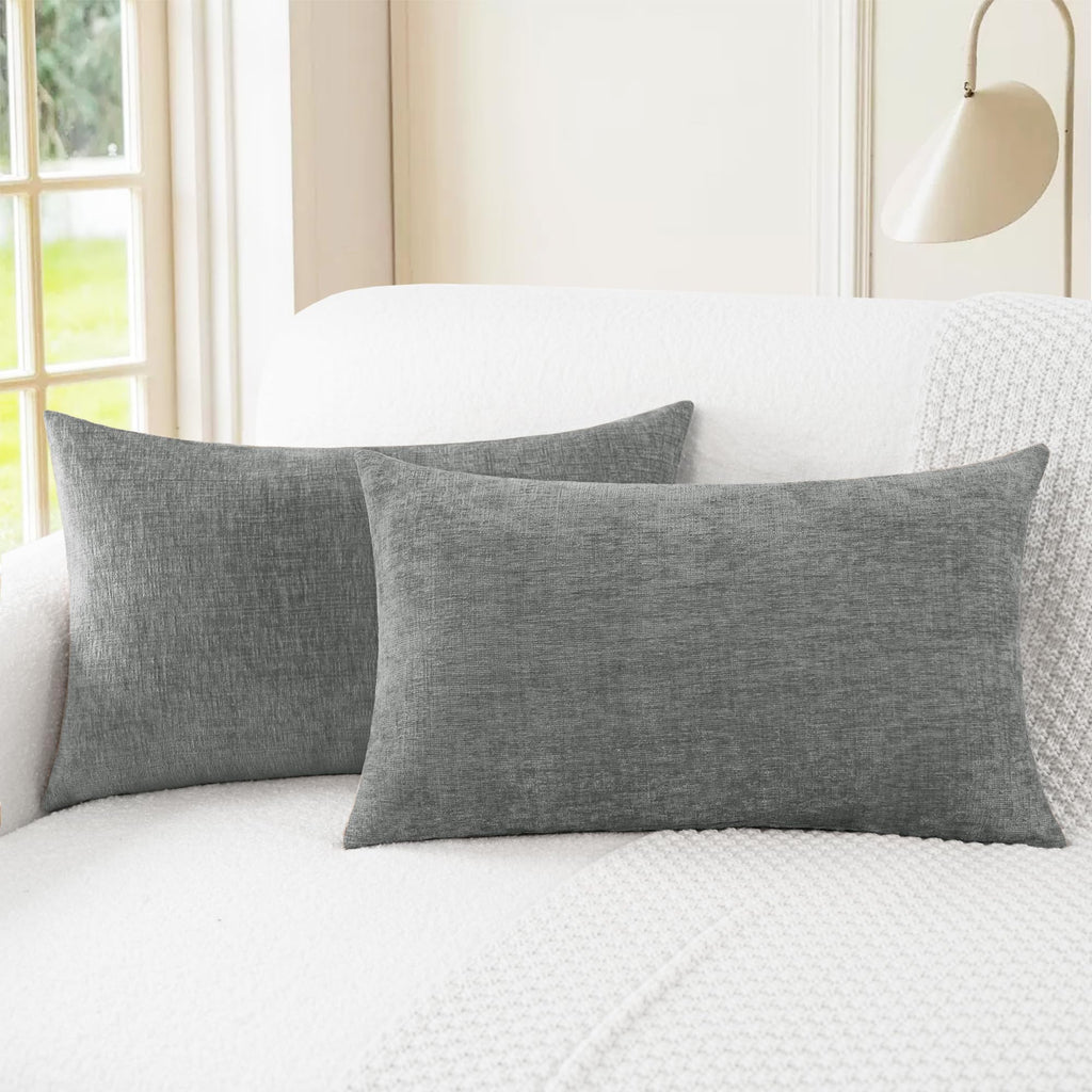 CaliTime Decorative Couch Throw Pillow Covers 18 X 18 Inches Medium Grey