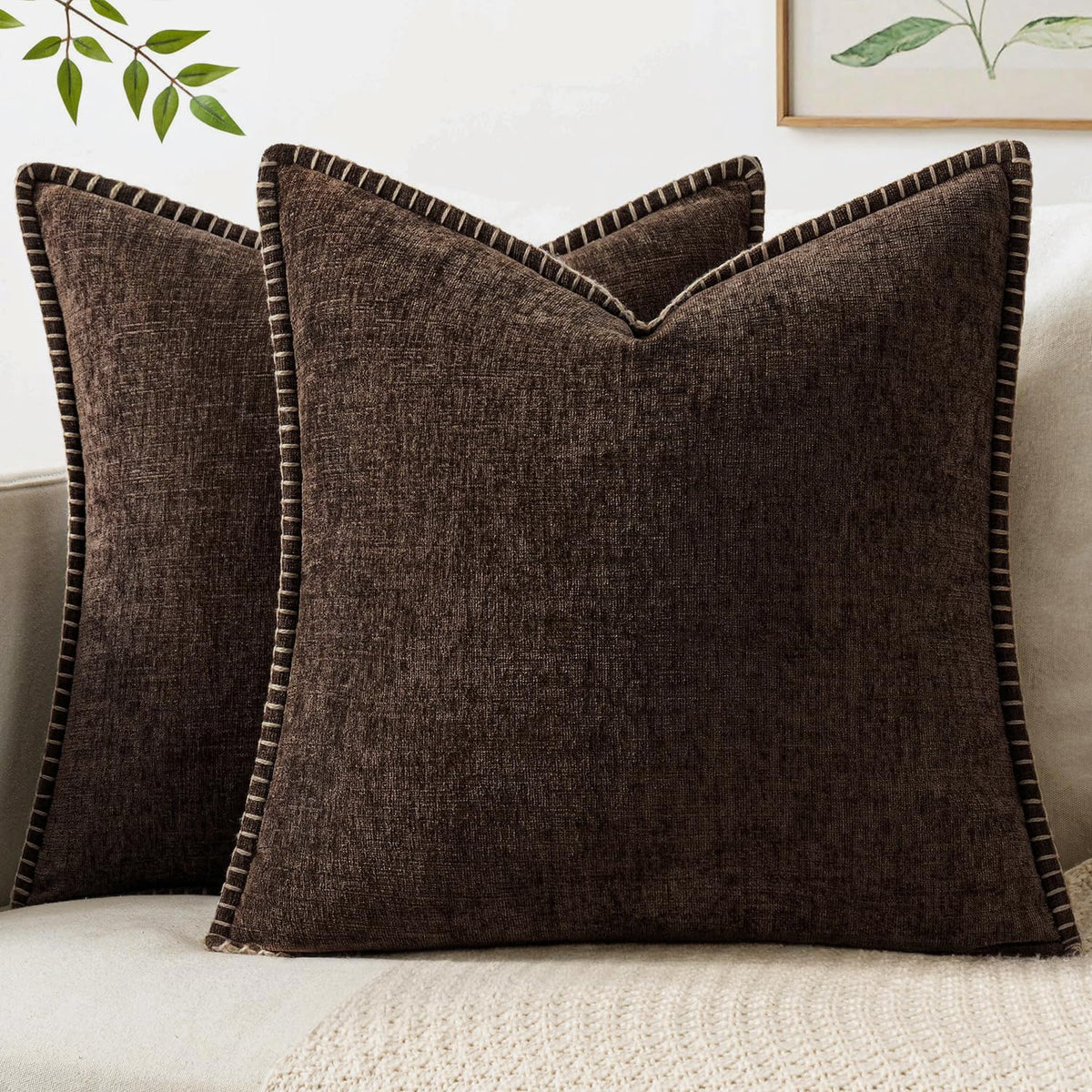 MIULEE Fall Decorative Couch Throw Pillow Covers 18x18 Inch Burnt Orange