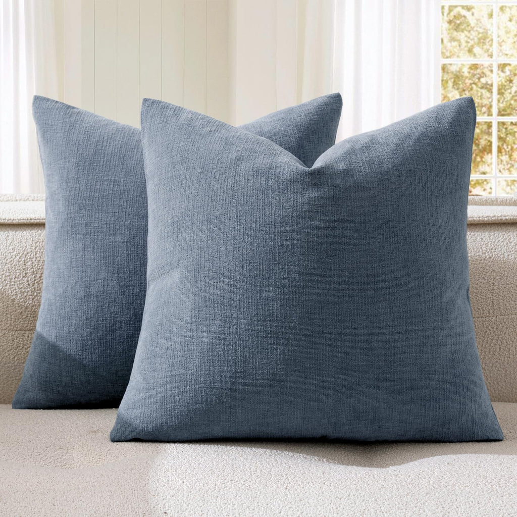 MIULEE Olive Green Chenille Couch Throw Pillow Covers, 18x18