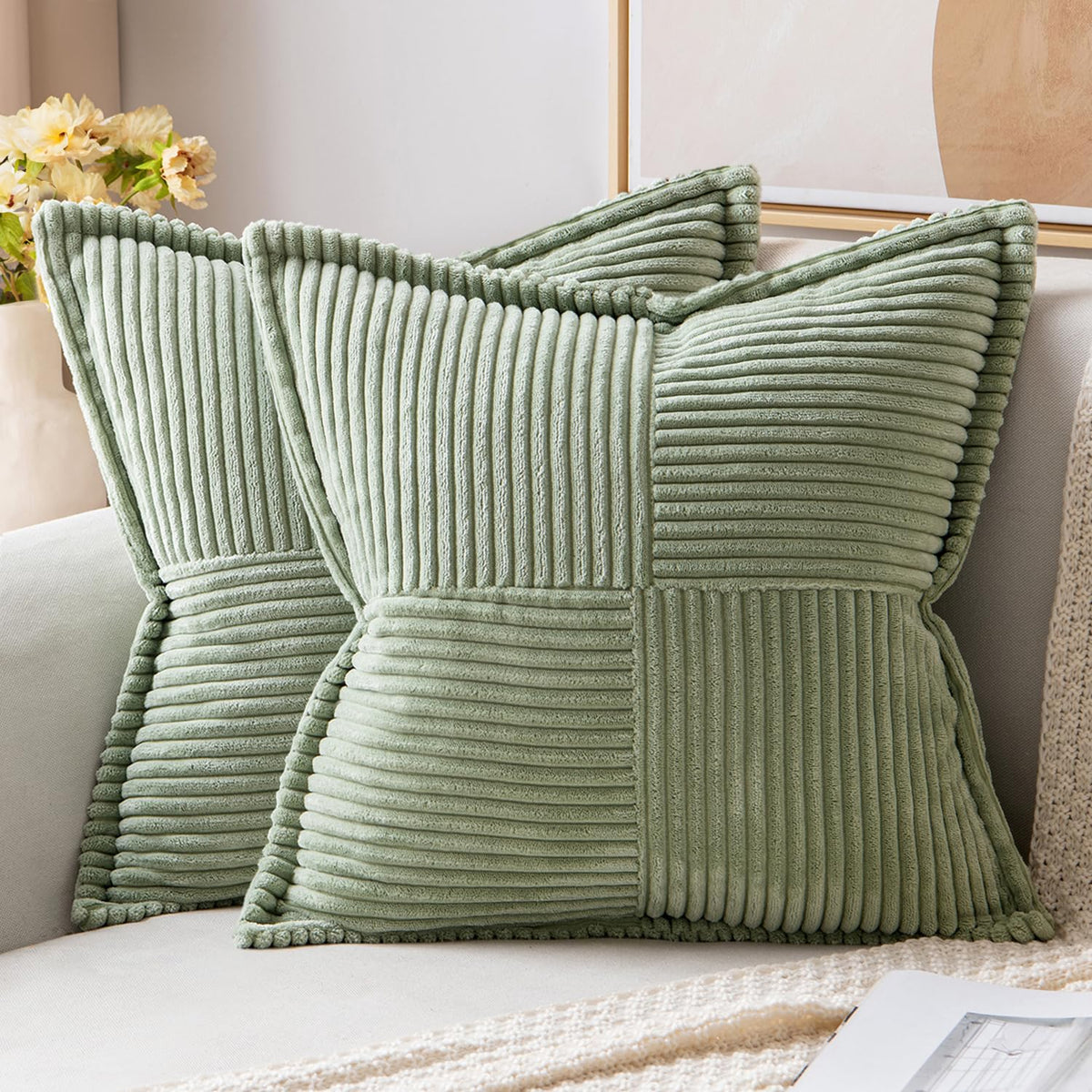 MIULEE Fall Rust Decorative Throw Pillow Covers for Couch 18x18 Inch