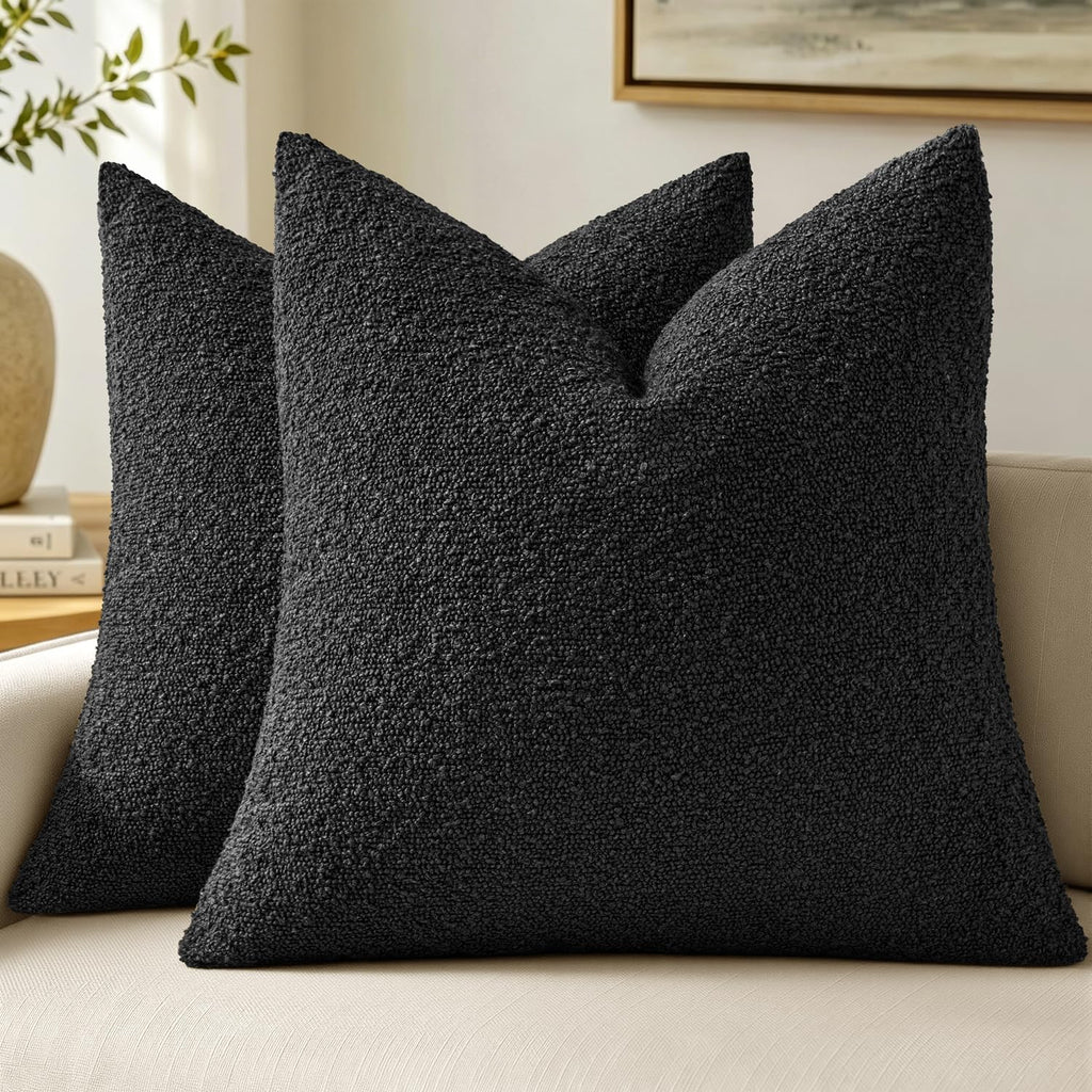 MIULEE 20x20 Decorative Boucle Couch Pillow Covers Beige