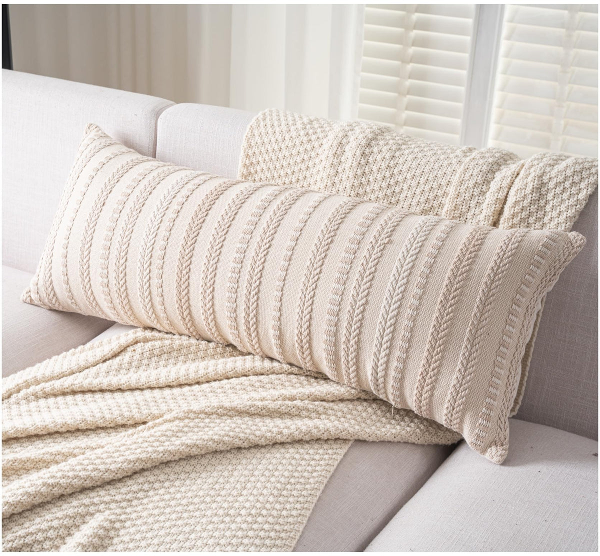 Cethom Boho Throw Pillow Covers 18x18 Inch Set of 2, Farmhouse Decorative Couch Pillow Cases, Navy Blue Accent Pillows of Bed, Sofa Bedroom Living Room Home Decor Cushion Cover