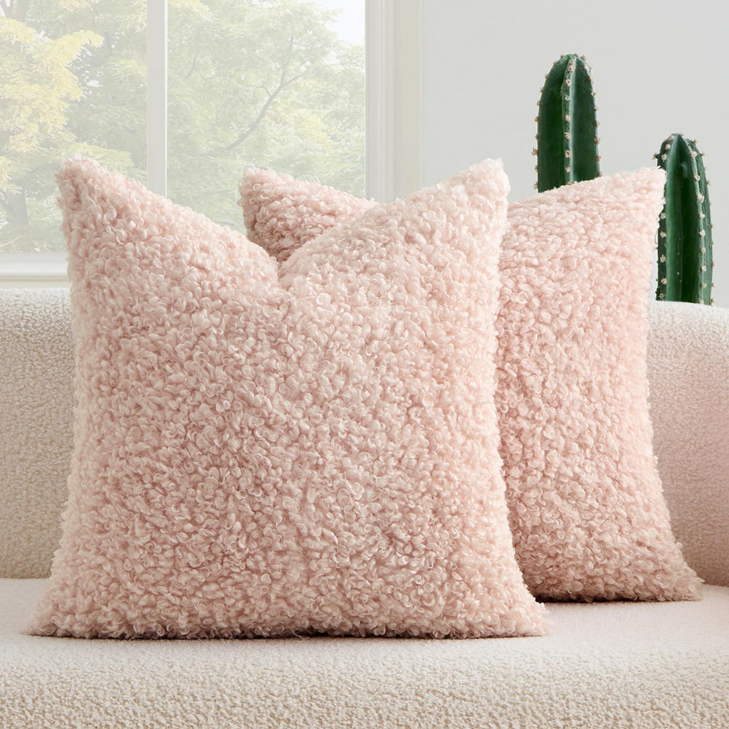 MIULEE Decorative Faux Fur Pillow Covers Sherpa 18x18 Chocolate