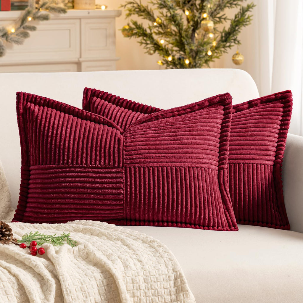 MIULEE Decorative Throw Pillow Covers for Couch 18x18 Inch Beige 2 Pack