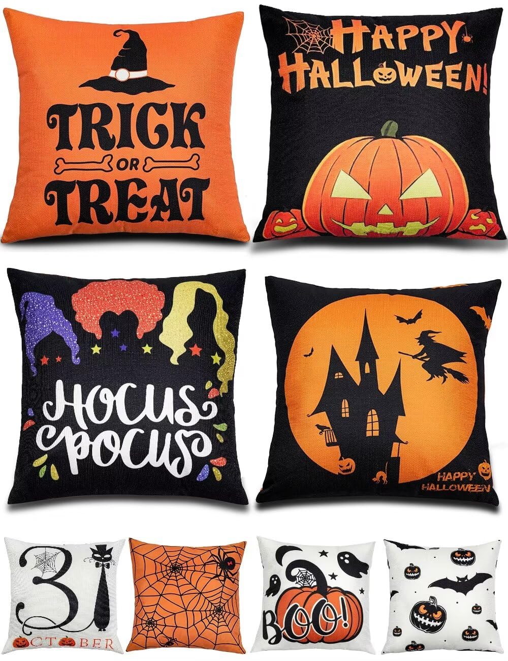 TOYPOPOR Fall Pillow Covers 20x20 4Pcs Double‑Sided Print Autumn Home Decor