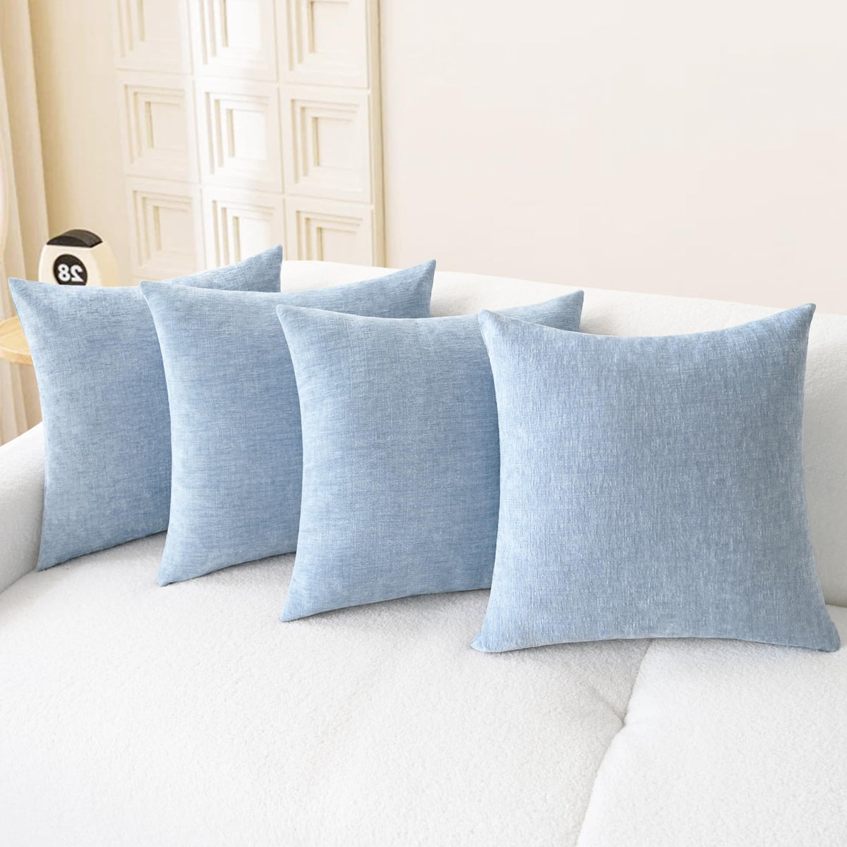 CaliTime Decorative Couch Throw Pillow Covers 18 X 18 Inches Medium Grey