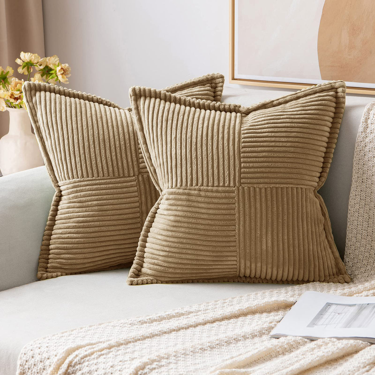 MIULEE Fall Rust Decorative Throw Pillow Covers for Couch 18x18 Inch