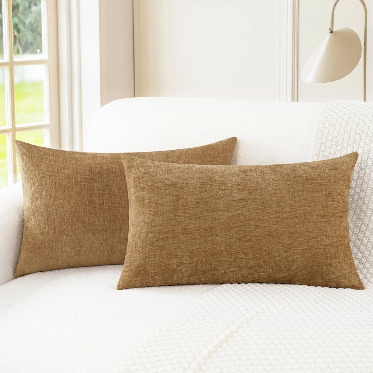 CaliTime Decorative Couch Throw Pillow Covers 18 X 18 Inches Medium Grey