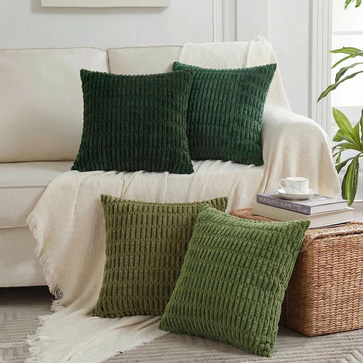 Fancy Homi 4 Packs Decorative Throw Pillow Covers for Living Room Couch Bed, Modern Farmhouse Boho Home Décor Accent Cushion Case, 18" x 18", Neutral
