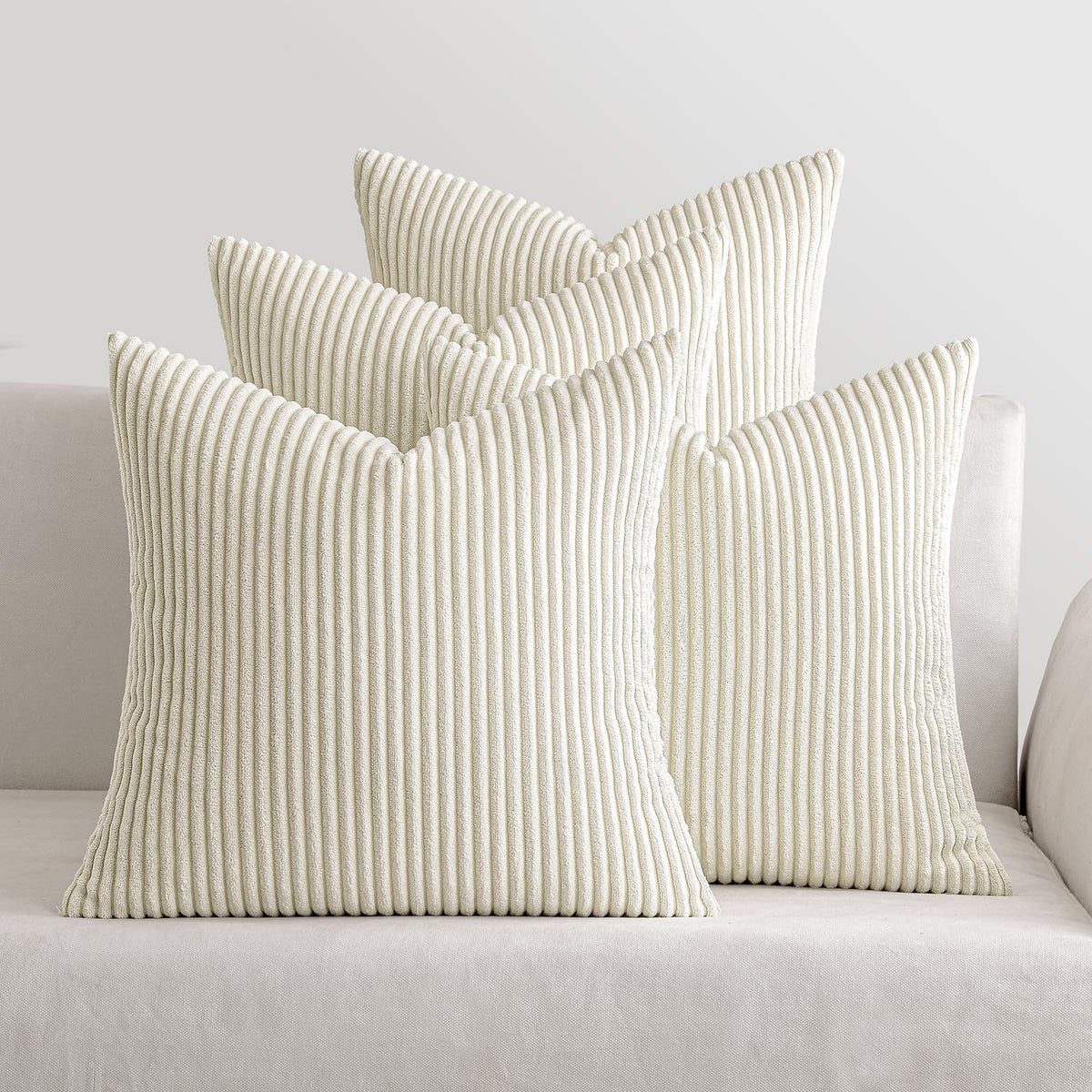 MIULEE Soft Corduroy Decorative Throw Pillow Covers Orange Teal 18x18