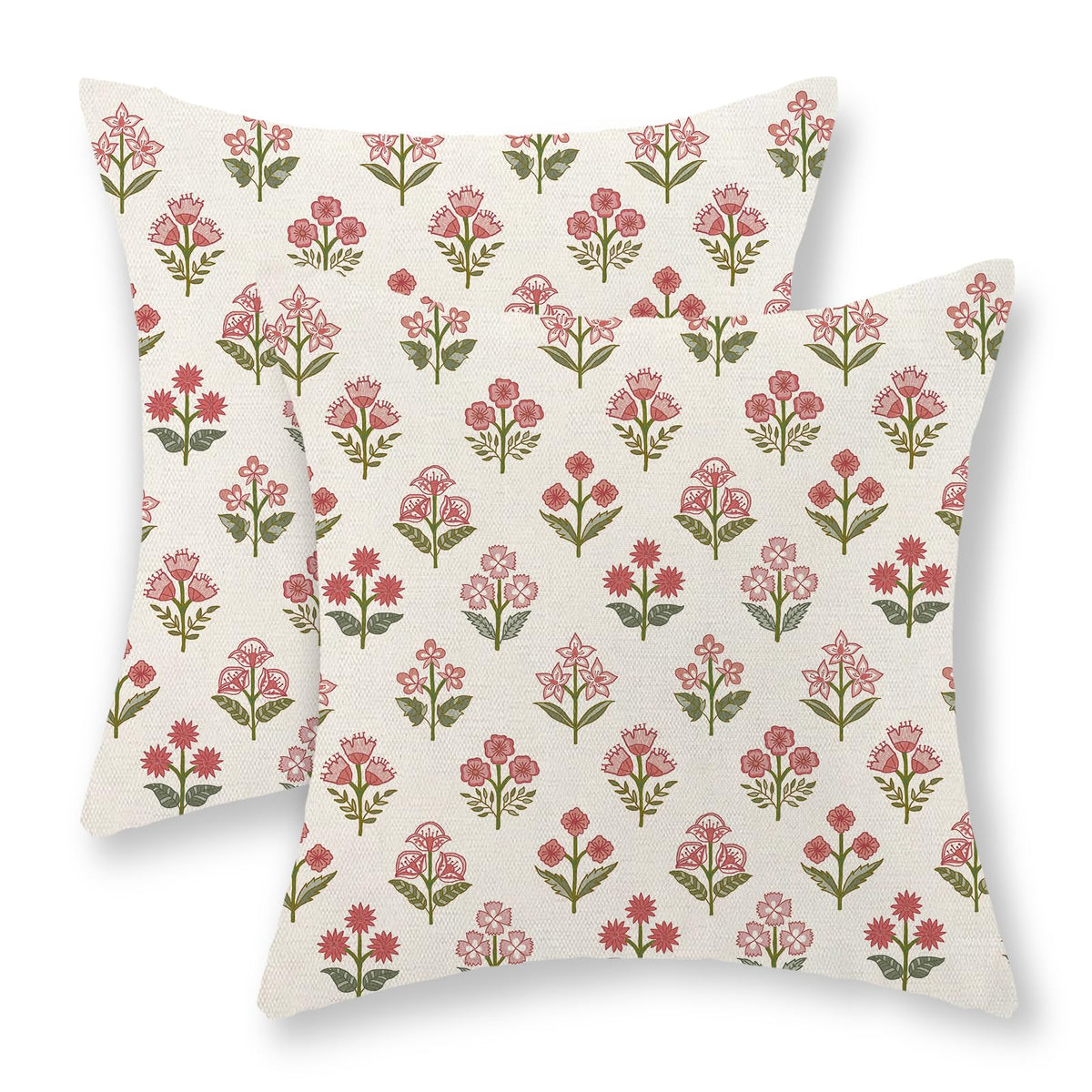 Chinoiserie Pillow Covers 18x18 Set of 2 Blue Green Bird Floral Throw Pillows Vintage Blue Flowers Decorations Outdoor Pillowcase Chinoiserie Decor Farmhouse Linen Cushion Case for Couch Home