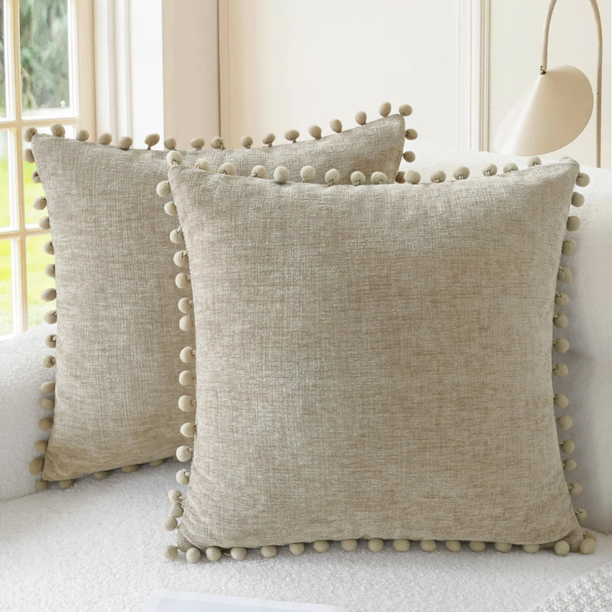 CaliTime Decorative Couch Throw Pillow Covers 18 X 18 Inches Gold
