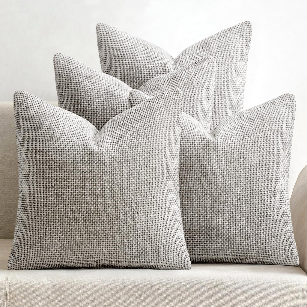 MIULEE Soft Decorative Chenille Pillow Covers Blue Series 18x18 Pack of 4