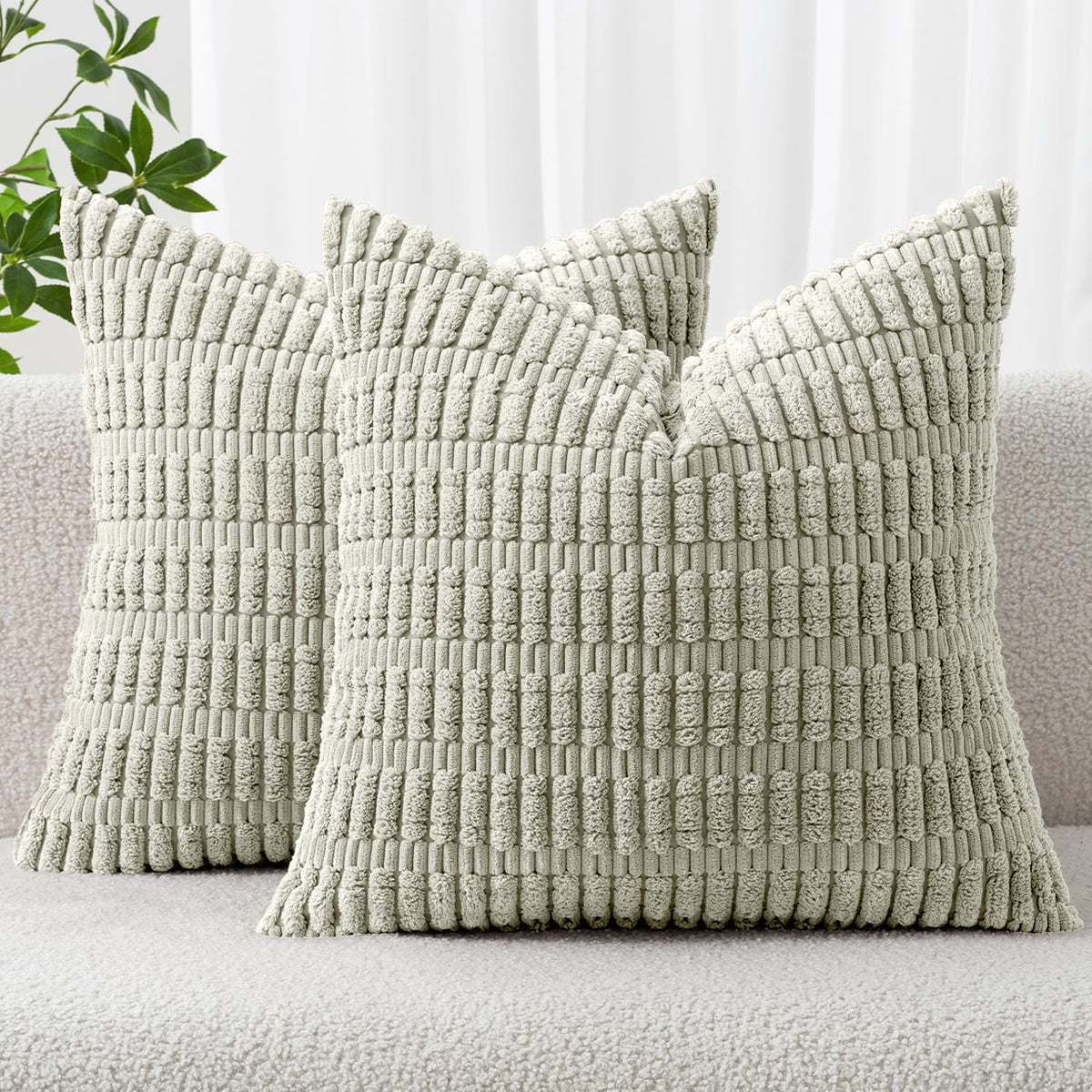 MIULEE Christmas Corduroy Decorative Throw Pillow Covers 18x18 Burgundy