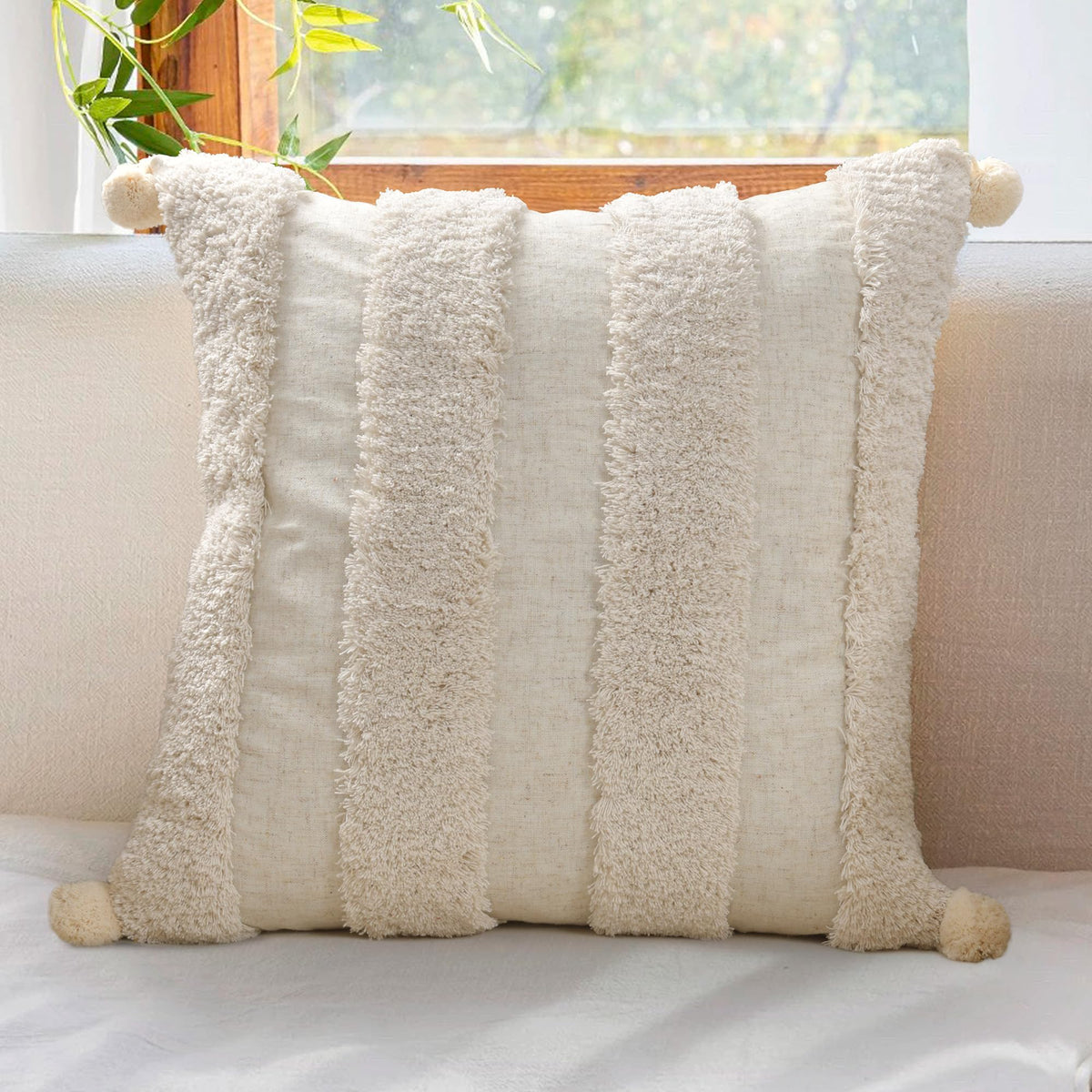 Lumbar Boho Pillow Covers 12x20 Tufted Teal for Couch Bed Teal