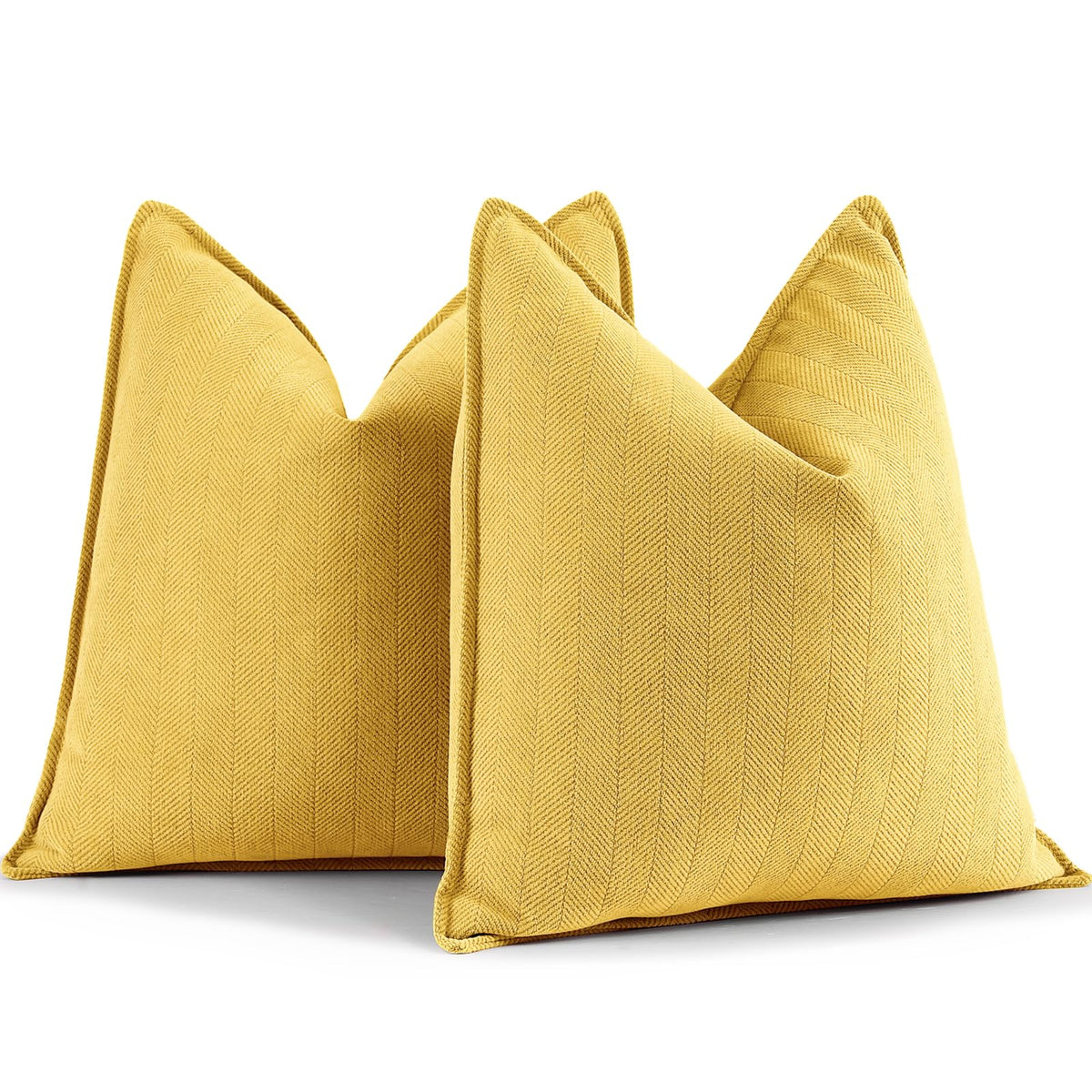 ZWJD Beige Pillow Covers 20x20 Set of 2 Chenille Throw Pillow Covers with Elegant Design Soft and Luxurious Decorative Throw Pillows for Couch, Bed, and Home Decor