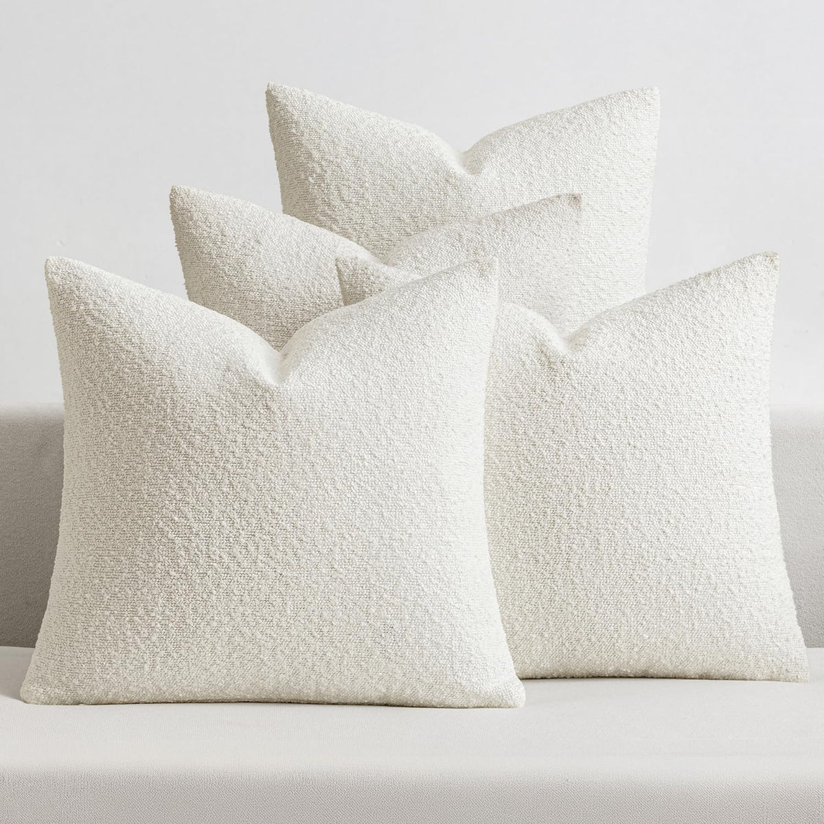 MIULEE Fall Decorative Boucle Throw Pillow Covers 18x18 Rustic Set of 4