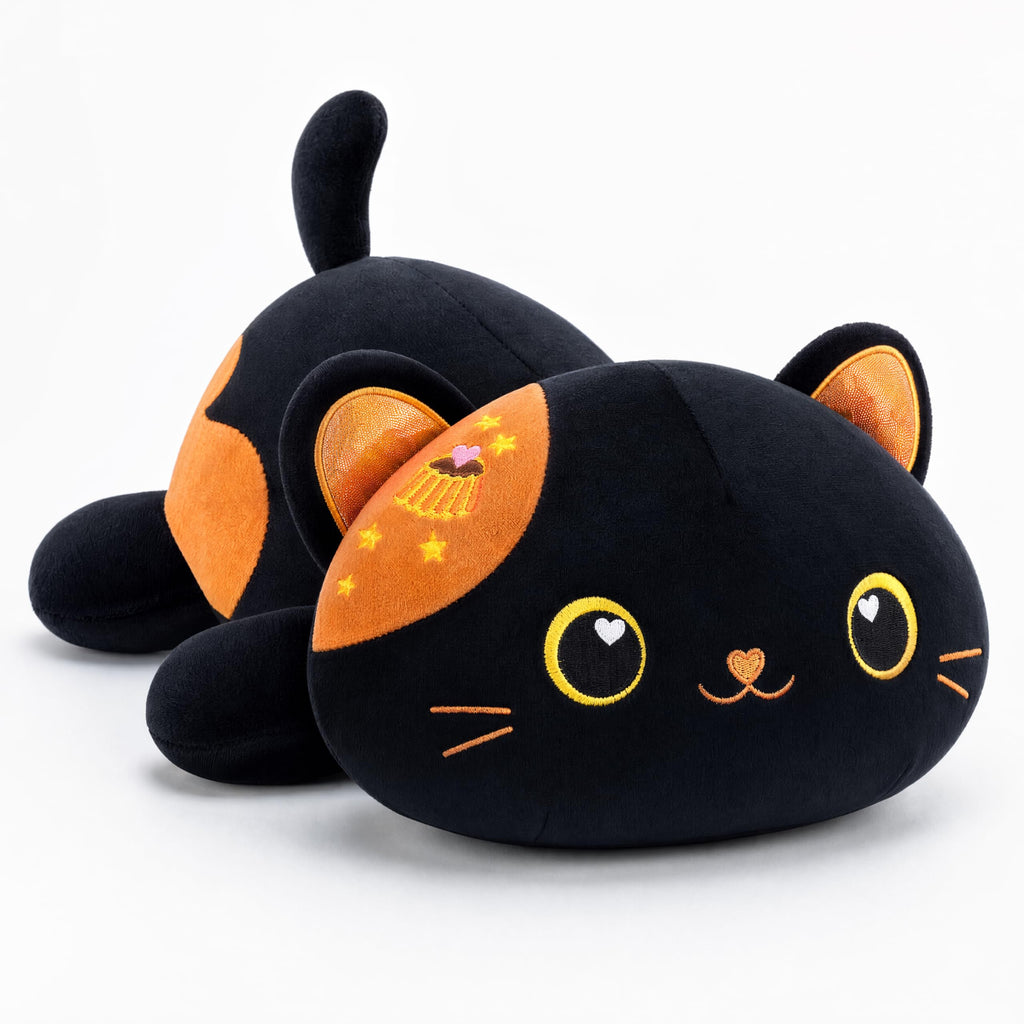 Onsoyours Original Cat Plush with Bowknot Cute Kitten Stuffed Animal Soft Pillow Pink Kawaii Kitty Heart Plush Toy Gifts for Kids & Adults (Pink Cat, 9")