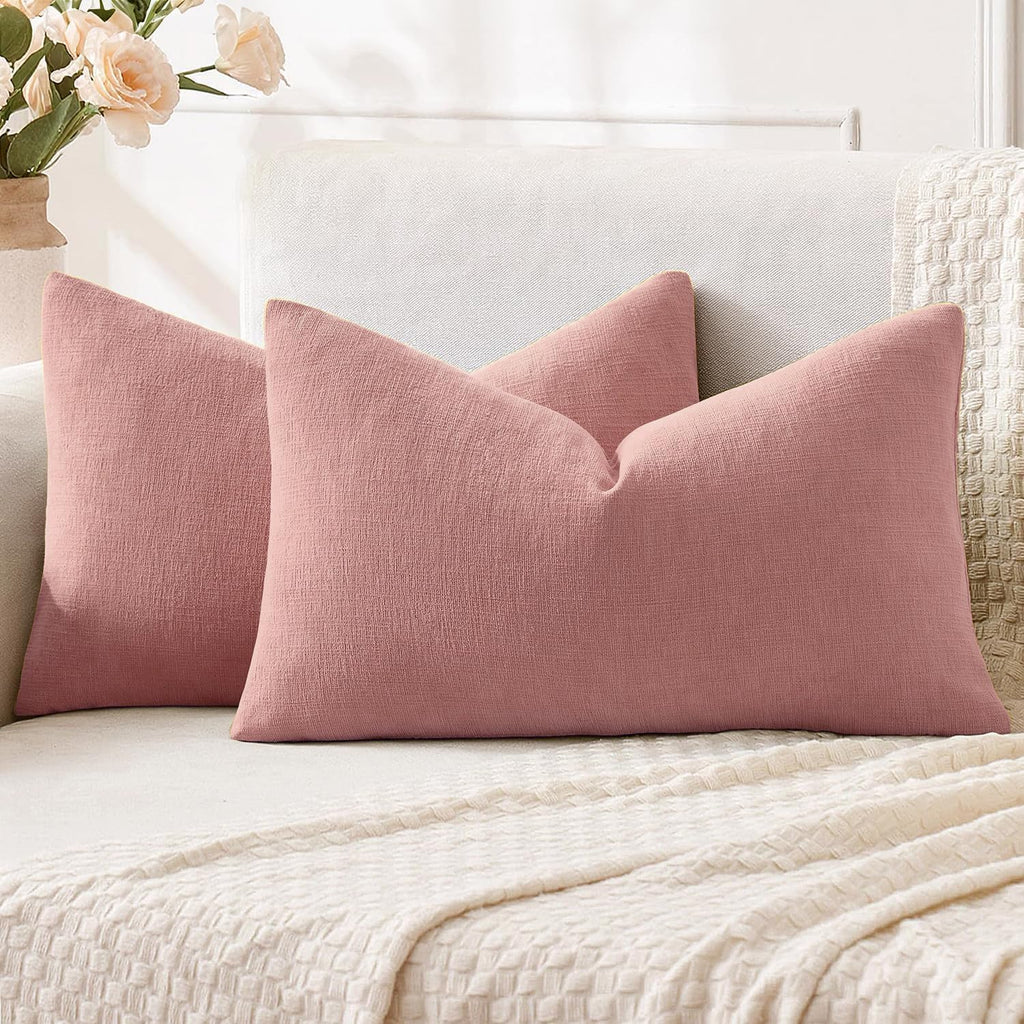 MIULEE Olive Green Chenille Couch Throw Pillow Covers, 18x18