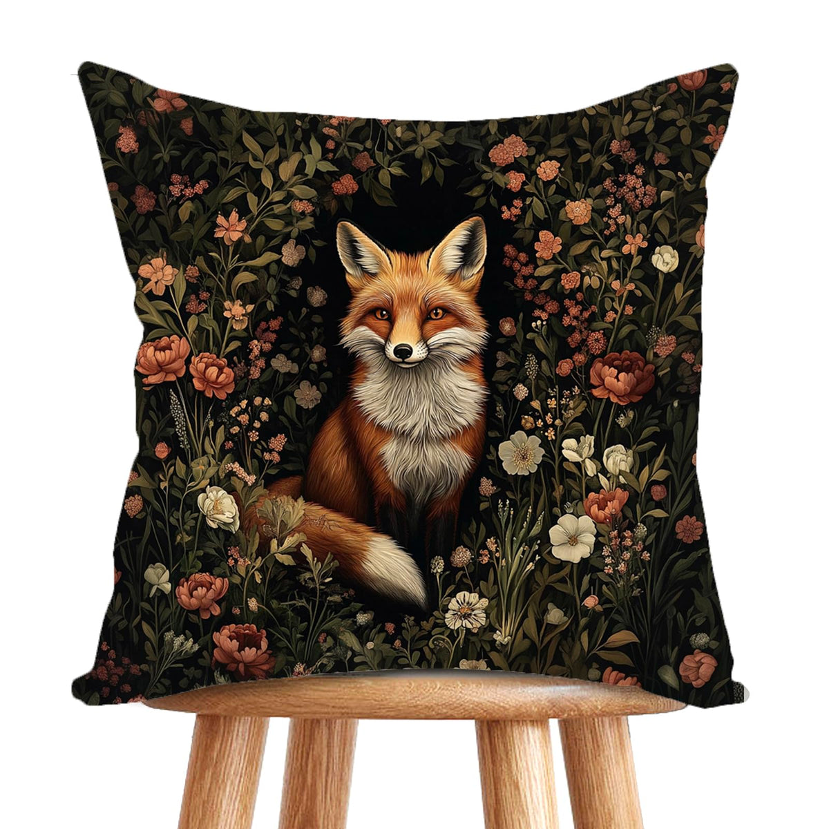 William Morris Abstract Vintage Print Floral Velvet Design Throw Pillow Covers Home Decor, Retro Art Decor Pillowcase Cushion Cover for Bed Sofa Living Room, Square 18x18inch (Black-Floral2)
