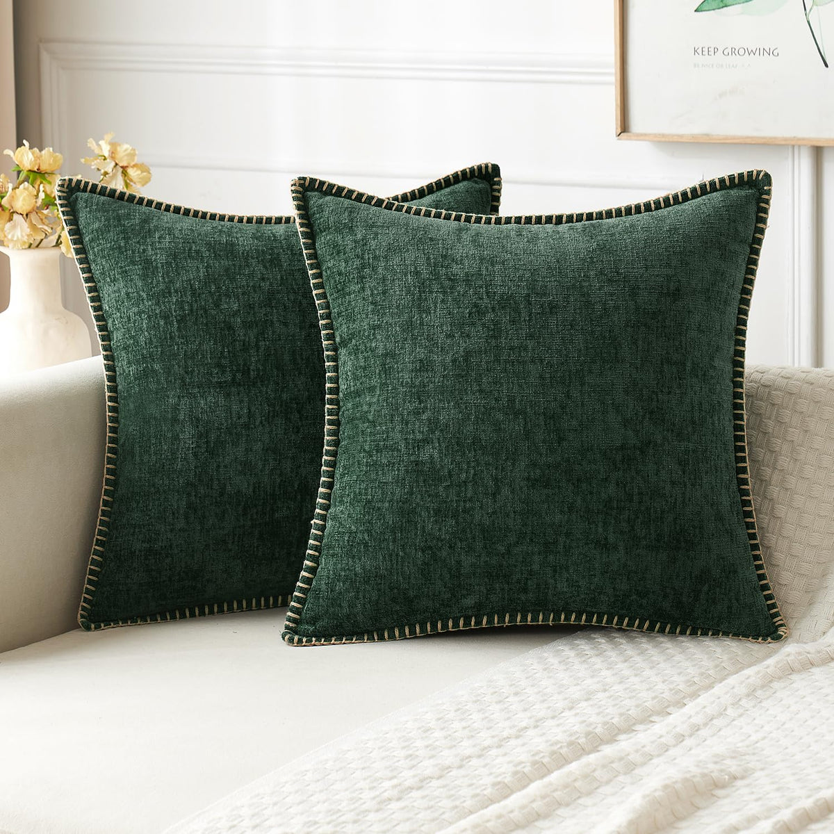 MIULEE Fall Decorative Couch Throw Pillow Covers 18x18 Inch Burnt Orange