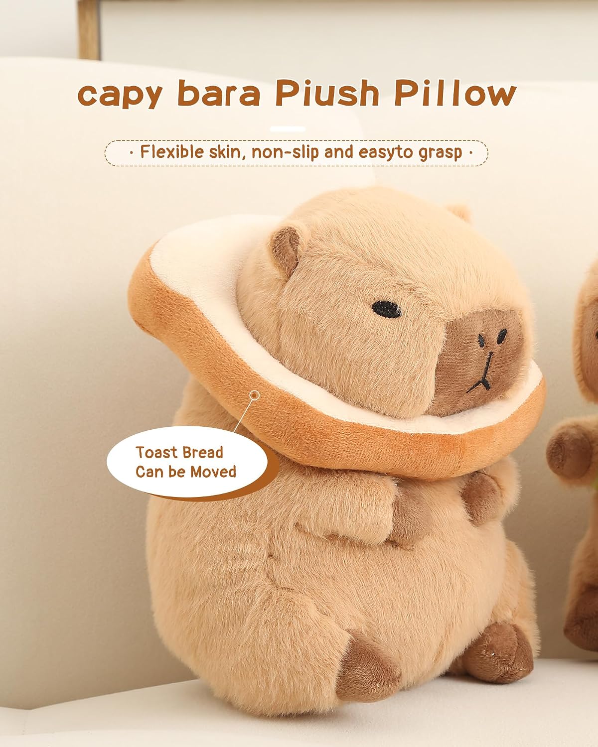 Cute Capybara Plush Soft Capybara Plushie Pillow with Kawaii Capybara Stuffed Animals Toy for Kids Girls Adults Birthday Gifts and Home Decor 12 inch (Kawaii Capybara Plush)