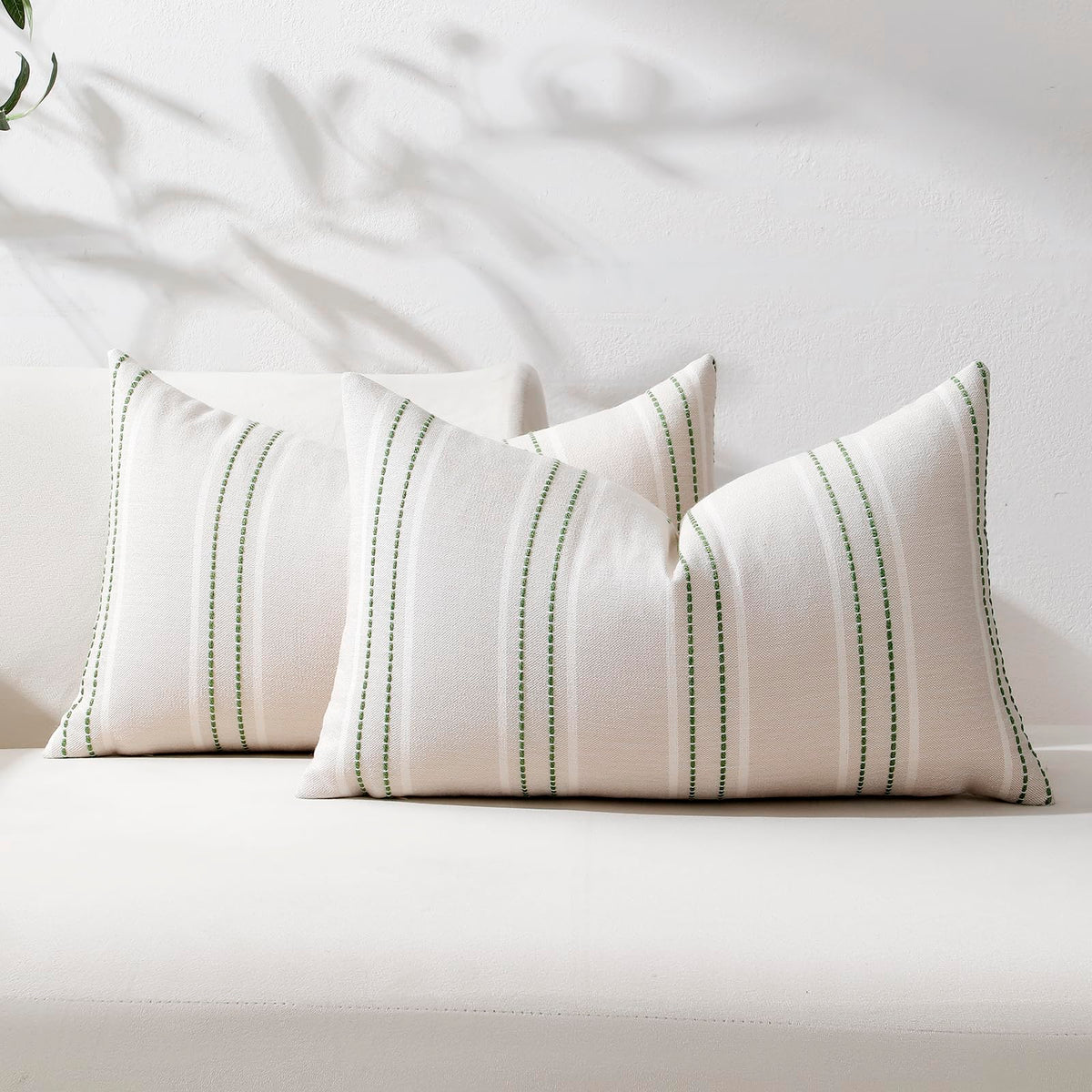 Hckot Decorative Throw Pillow Covers 20x20 Set of 2 Striped Pillow Covers
