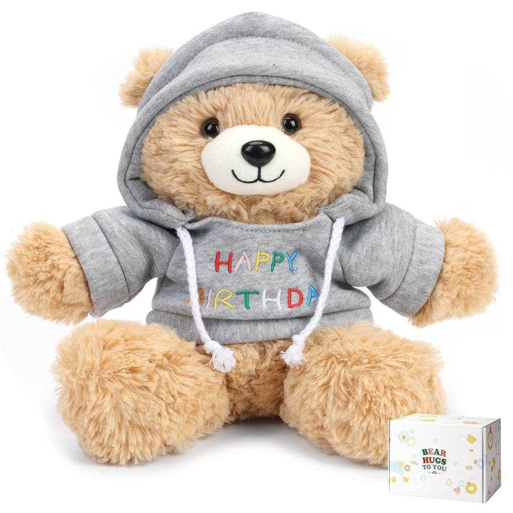 Osacoe Get Well Soon Teddy Bear Stuffed Animal with Gift Box Removable Hoodie for Comfort and Love, for Kids, Women & Men in Tough Time, Get Well Soon Gifts Basket with Beautiful Greeting Card